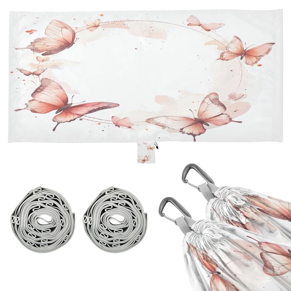 Wobogo Red Butterfly Camping Hammocks 330 lb Capacity with Tree Straps and Hanging Pockets for Outside Hiking Beach Backpack Travel