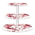 thumbnail image 1 of Wobogo Red Butterfly Pink Floral 3 Tier Acrylic Cake Stand with Clear Round Hold for Wedding Holiday Birthday Baby Shower Tea Party, 1 of 8
