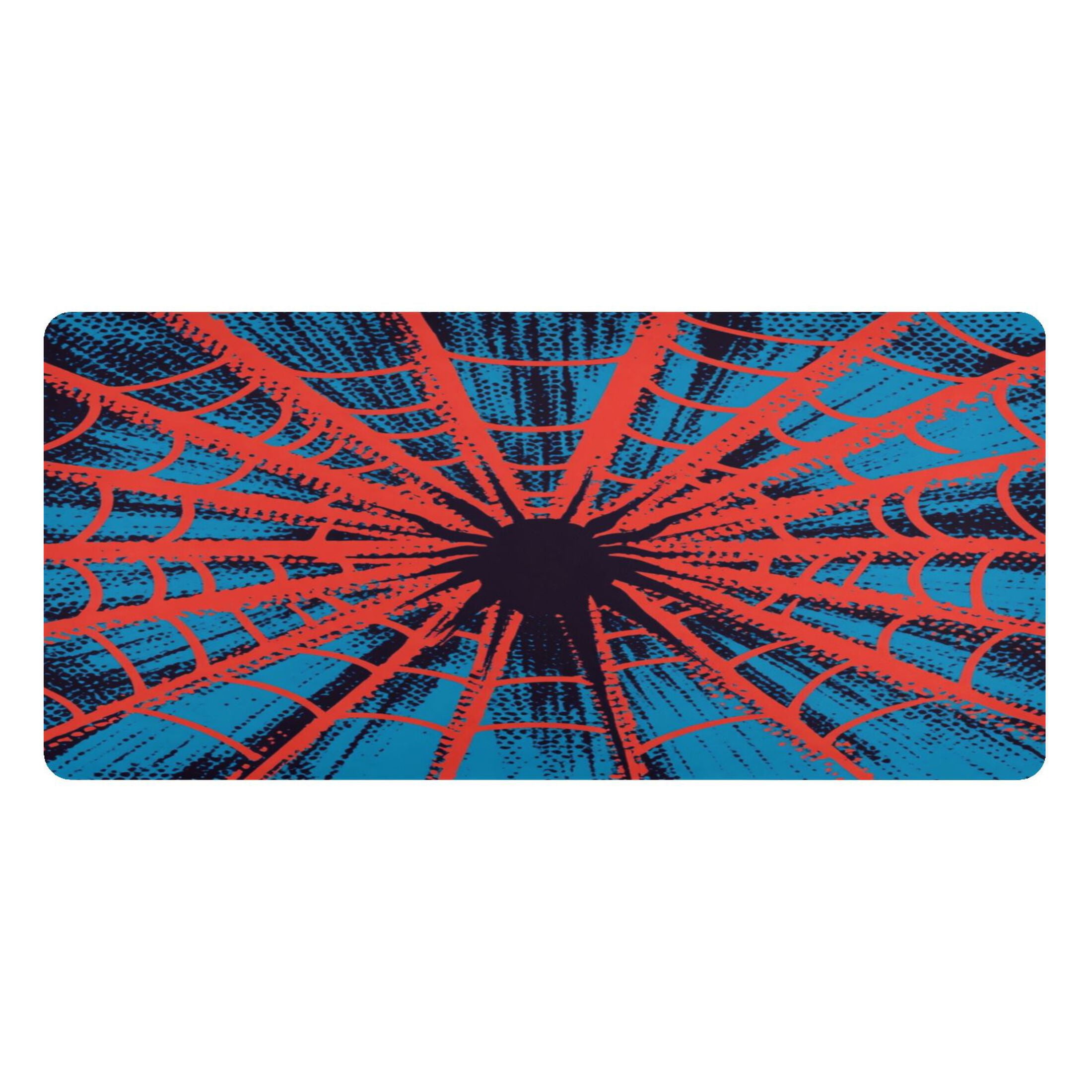 Wobogo Red Spiderweb Gaming Mouse Pad Non-slip Leather Desk Mat Water Resist Keyboard Pad for Gamer Office 23.6×47.2in