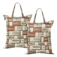 thumbnail image 1 of Wobogo Retro Text Wall Travel Laundry Bag Dirty Clothes Organizer Top Handle Strap Design Suitable for Beach Camping Dormitory Bathrooms, 1 of 7
