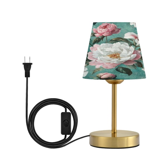 Wobogo Rococo Florals Table Lamps Three-channel Adjustable Lighted Antique Brass Metal Base Simple Modern Style for Bedroom Nightstands Living Room and Office