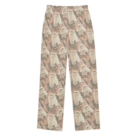 Wobogo Rose Ragdoll Cat Long Pajama Pants Bottoms Soft Sleepwear with Pockets