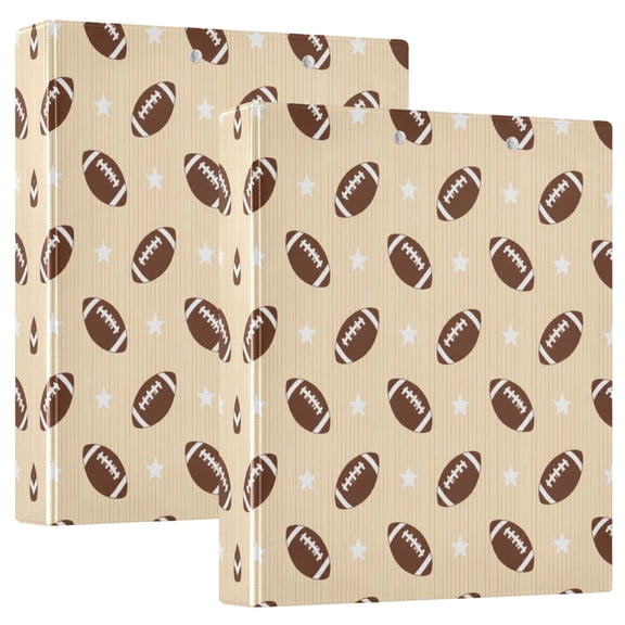 Wobogo Rugby Stripes File Folders Set of 2 Extra Large Capacity to Hold 200 Sheets of Documents Hard Shell Ring Binder for School Home Office
