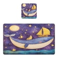 thumbnail image 1 of Wobogo Sailboat Whale Star Pattern Placemats Coasters Set of 1 Heat-resistant Non-slip Easy to Clean Square Dinner Plate Mat, 1 of 8