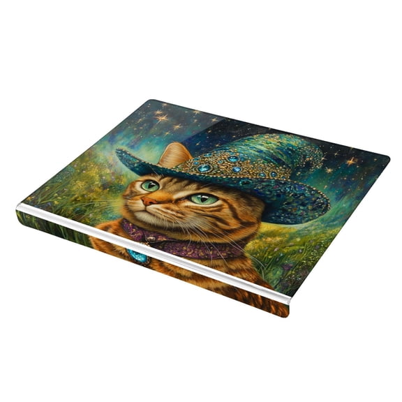 Wobogo Sapphire Hat Kitty Acrylic Cutting Board with Counter Lip 16.5"x13.4 Perfect for Bread Meat Veggies & More Great Kitchen Essential Gadgets & Decor