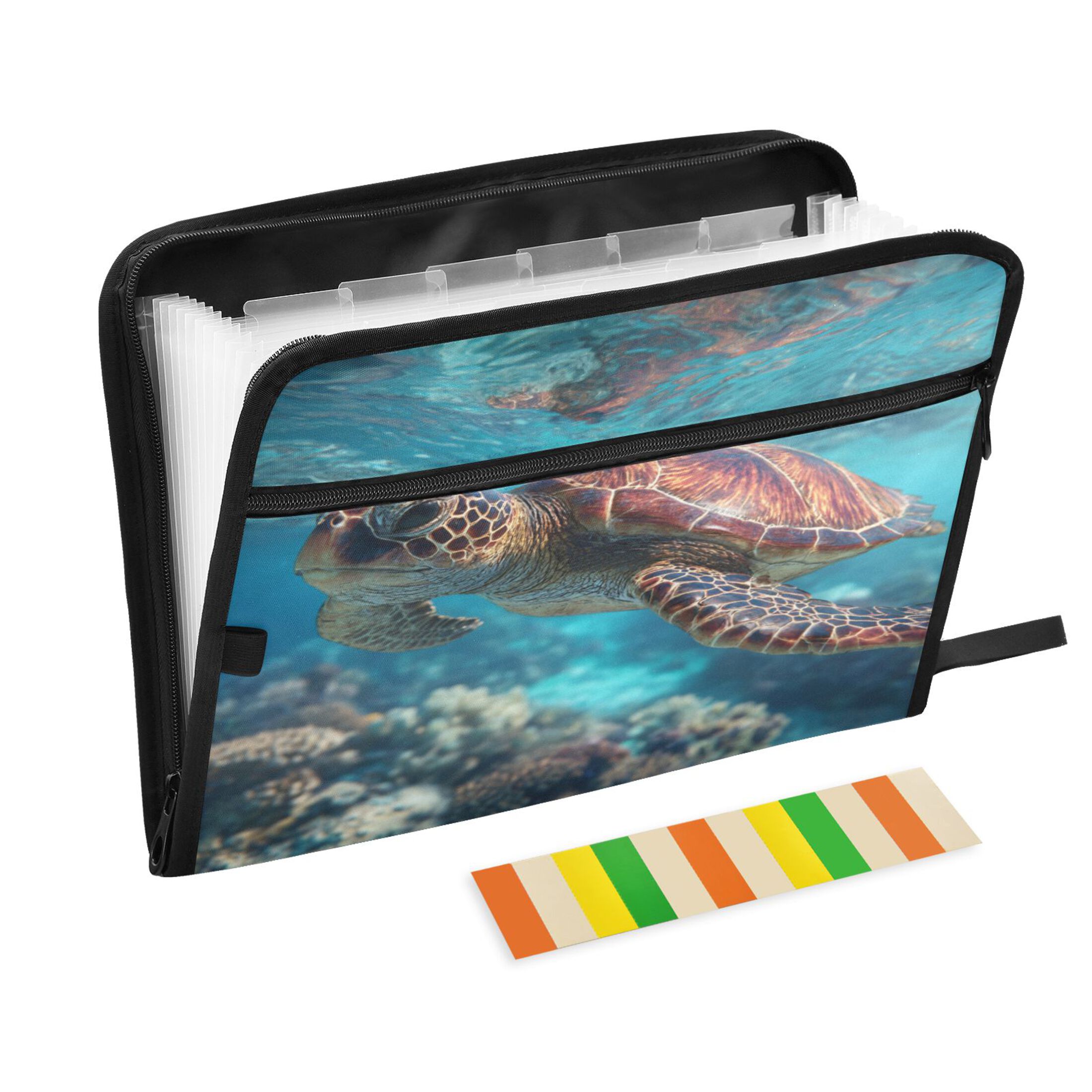 Wobogo Sea Turtle Expanding File Folder Letter Size Accordion Filing ...