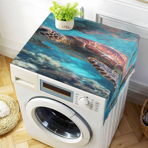 Wobogo Sea Turtle Washing Machine Cloth Dryer Refrigerator Top Cover Protective Non-Slip Mat For Kitchen Laundry