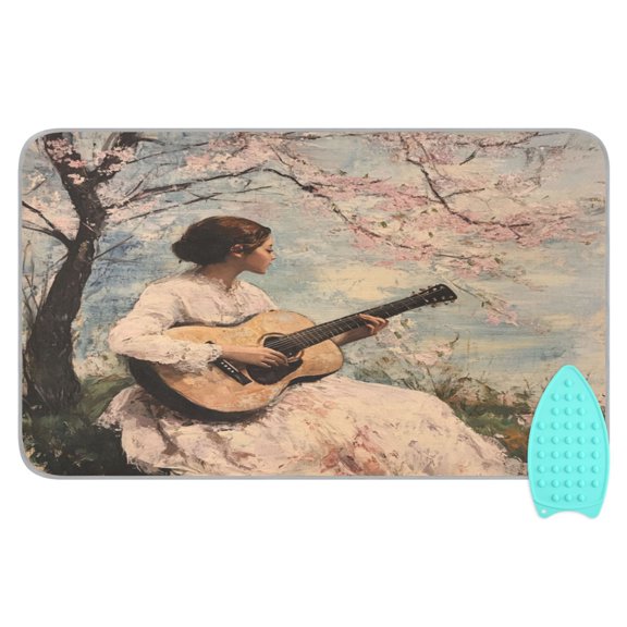 Wobogo Season Of Cherry Blossoms Ironing Mat Blanket Quilted Washer Dryer Heat Resistant Pad Foldable for Easy Storage