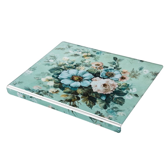 Wobogo Shabby Chic Bouquet Acrylic Cutting Board with Counter Lip 16.5"x13.4 Perfect for Bread Meat Veggies & More Great Kitchen Essential Gadgets & Decor