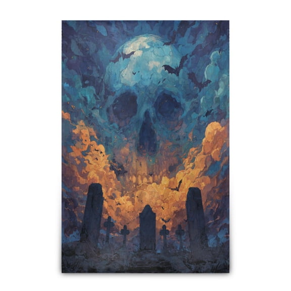 Wobogo Skull Cemetery Soft Cozy Fluffy Double Sided Blankets for Couch Sofa Chair Bed Camping Picnic Travel Lightweight Bed 6090inch