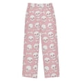 thumbnail image 1 of Wobogo Skulls Bones Pink Pattern Long Pajama Pants Bottoms Soft Sleepwear with Pockets, 1 of 9