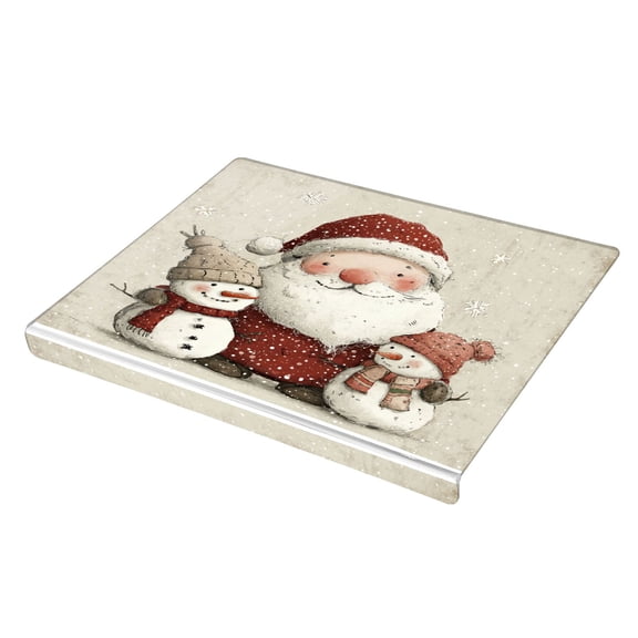 Wobogo Smiling Santa Claus Acrylic Cutting Board with Counter Lip 16.5"x13.4 Perfect for Bread Meat Veggies & More Great Kitchen Essential Gadgets & Decor