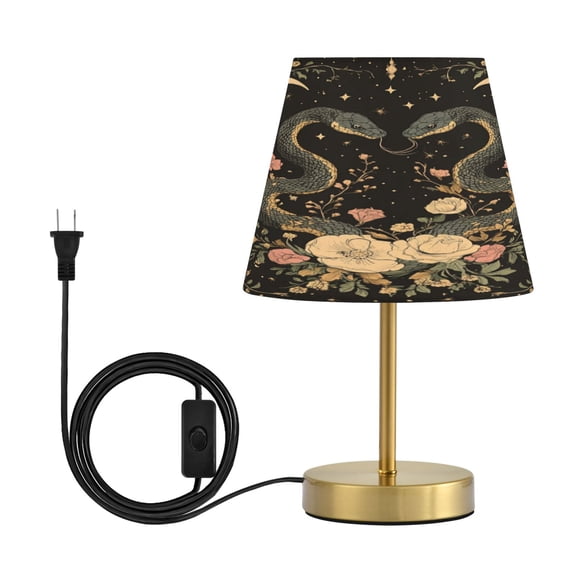 Wobogo Snakes Entwining Vines Table Lamps Three-channel Adjustable Lighted Antique Brass Metal Base Simple Modern Style for Bedroom Nightstands Living Room and Office