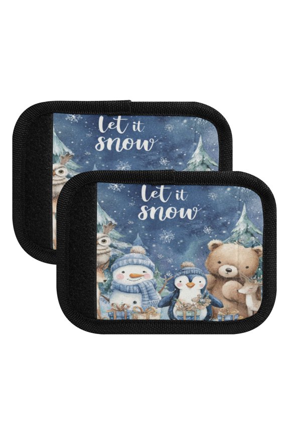Wobogo Snow Animals Luggage Handle Wrap 2Pcs Made of Neoprene is Soft and Flexible Suitable for Many Bags Shoulder Pads