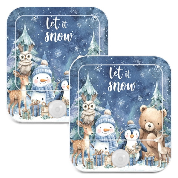 Wobogo Snow Animals Night Light Lamp Set of 2 with Smart Sensor Dusk to Dawn Sensor 0.6W Plug-in