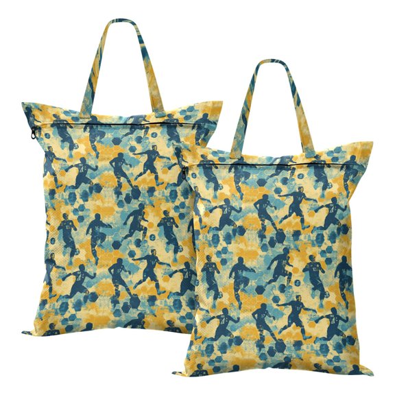 Wobogo Soccer Player Travel Laundry Bag Dirty Clothes Organizer Top Handle Strap Design Suitable for Beach Camping Dormitory Bathrooms