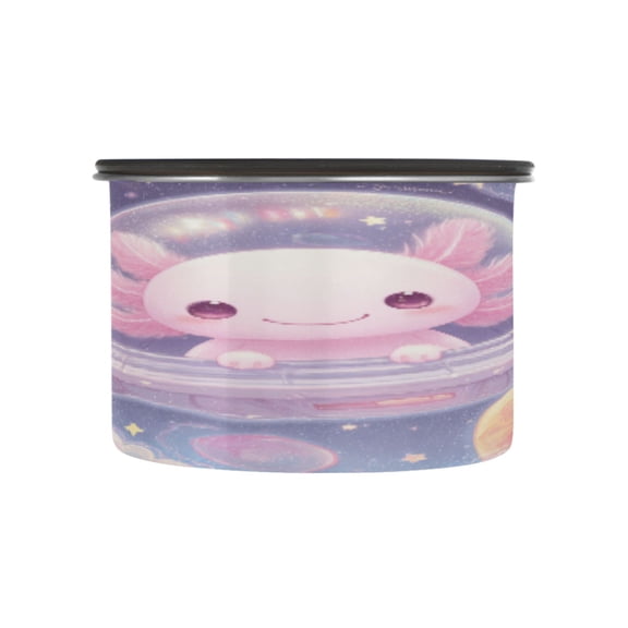 Wobogo Space Axolotl Food Storage Jars 304 Food Grade Stainless Steel Canisters With Vacuum Airtight Lids for Coffee Snacks Nuts Cereal 500ML