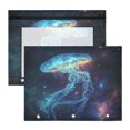 thumbnail image 1 of Wobogo Space Jellyfish A4 Size Clear Polyester File Pocket Set of 2 Zipper Home Work Office Organizer, 1 of 7