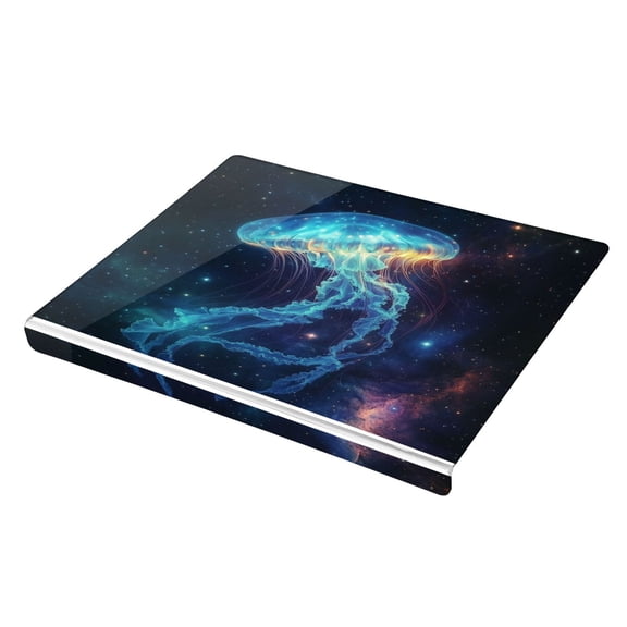 Wobogo Space Jellyfish Acrylic Cutting Board with Counter Lip 16.5"x13.4 Perfect for Bread Meat Veggies & More Great Kitchen Essential Gadgets & Decor