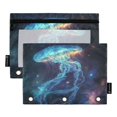 thumbnail image 1 of Wobogo Space Jellyfish Pencil Pouch with 3 Ring Binder Holes Set of 2 for Learning Tools, 1 of 6