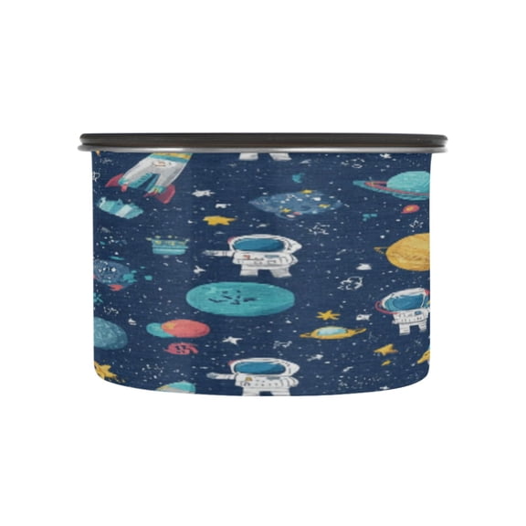 Wobogo Space Themed Food Storage Jars 304 Food Grade Stainless Steel Canisters With Vacuum Airtight Lids for Coffee Snacks Nuts Cereal 500ML