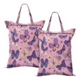 thumbnail image 1 of Wobogo Sparkling Butterfly Travel Laundry Bag Dirty Clothes Organizer Top Handle Strap Design Suitable for Beach Camping Dormitory Bathrooms, 1 of 7