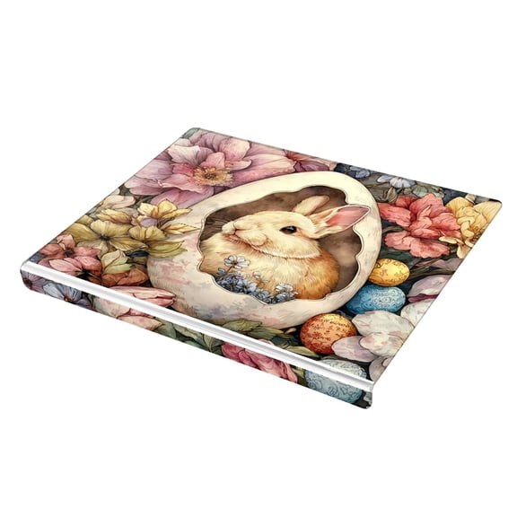 Wobogo Spring Easter Bunny Acrylic Cutting Board with Counter Lip 16.5"x13.4 Perfect for Bread Meat Veggies & More Great Kitchen Essential Gadgets & Decor