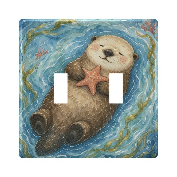 Wobogo Starfish Otter Switch Plates PC Flame Retardant Plastic Material Glossy Finish Smooth Touch 4.56x4.48x0.27in