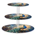 thumbnail image 1 of Wobogo Starry Peacock 3 Tier Acrylic Cake Stand with Clear Round Hold for Wedding Holiday Birthday Baby Shower Tea Party, 1 of 8
