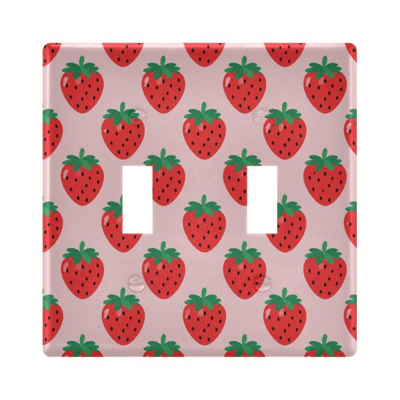 Wobogo Strawberry Switch Plates PC Flame Retardant Plastic Material Glossy Finish Smooth Touch 4.56x4.48x0.27in