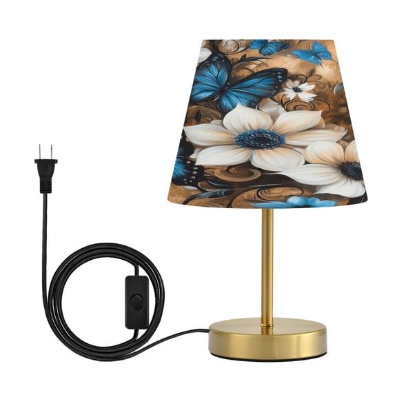 Wobogo Stunning Floral Table Lamps Three-channel Adjustable Lighted Antique Brass Metal Base Simple Modern Style for Bedroom Nightstands Living Room and Office