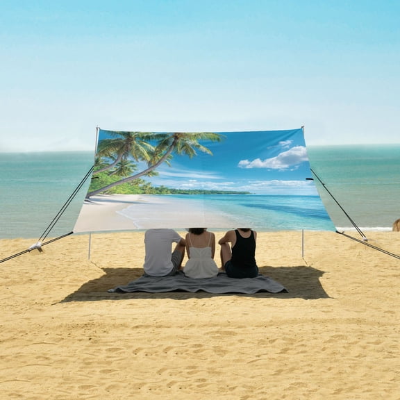 Wobogo Summer Beach Beach Tent Camping Sun Shelter 110 x 125in UPF50+ Outdoor Shade for Trips Fishing Picnics