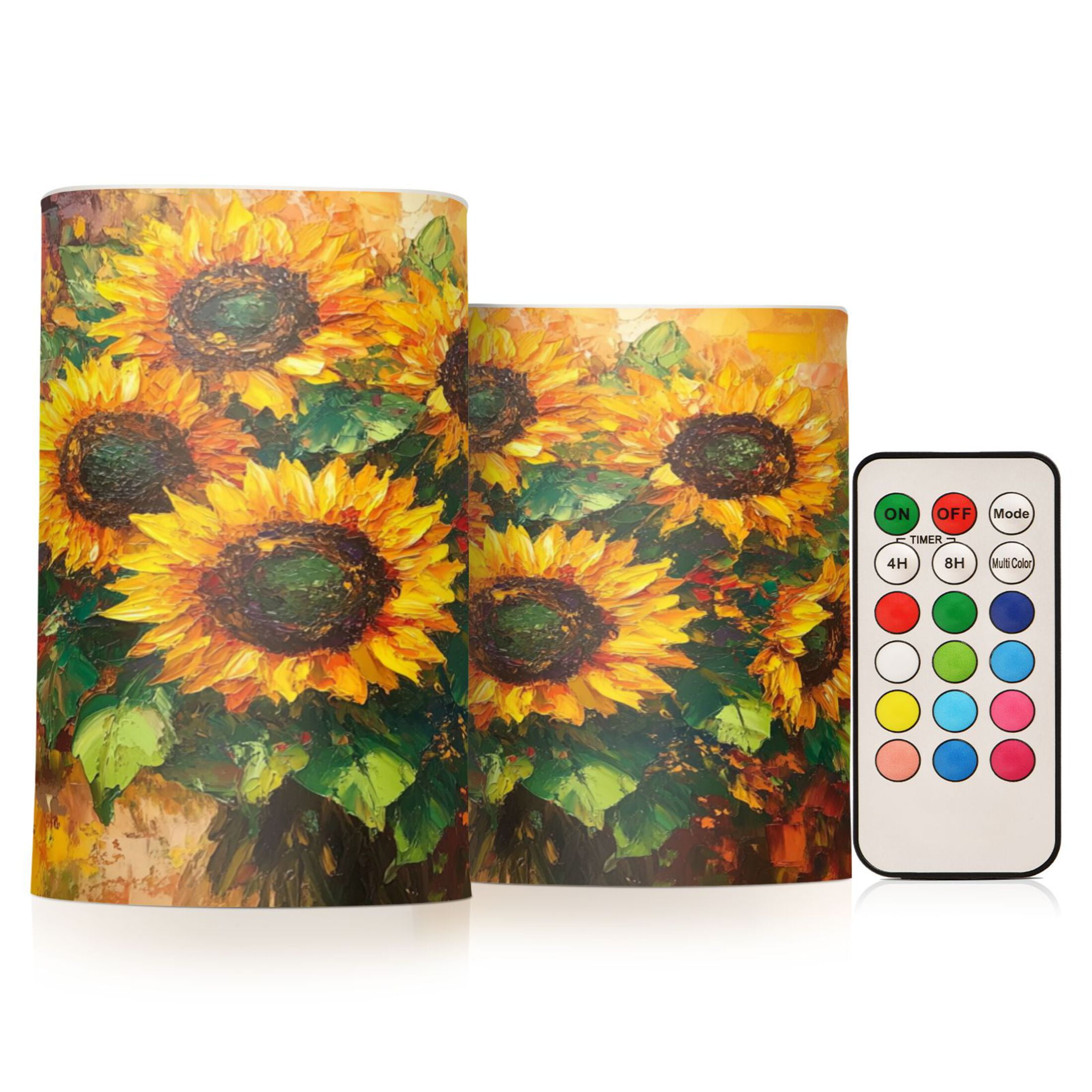 Wobogo Sunflower Bouquet Combo Flameless Flickering Candle Light with Remote Control and Timer for Romantic Atmosphere