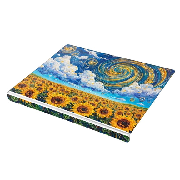 Wobogo Sunflower with Swirling Clouds Acrylic Cutting Board with Counter Lip 16.5"x13.4 Perfect for Bread Meat Veggies & More Great Kitchen Essential Gadgets & Decor