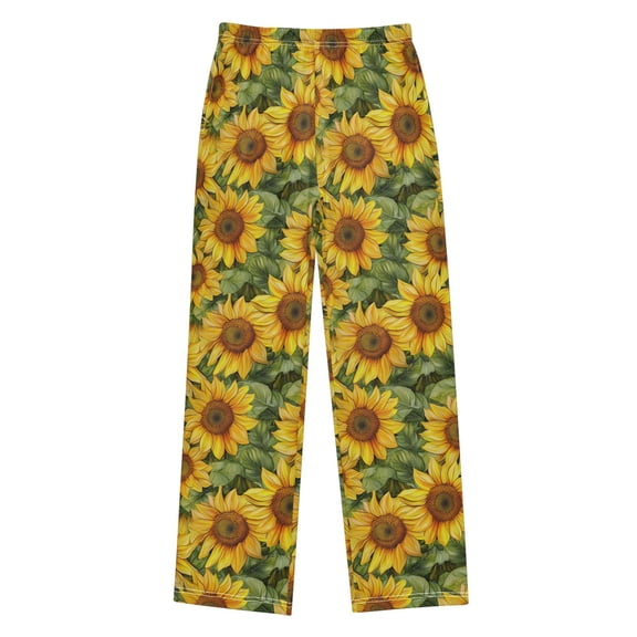 Wobogo Sunflowers Pattern Long Pajama Pants Bottoms Soft Sleepwear with Pockets