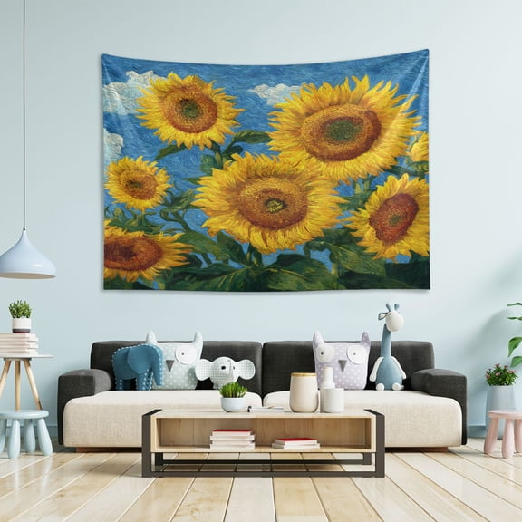 Wobogo Sweet Sunflowers Tapestry 60×51in Home Living Room Bedroom Wall Hanging Ornaments