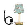thumbnail image 1 of Wobogo Swims Sea Otter Table Lamps Three-channel Adjustable Lighted Antique Brass Metal Base Simple Modern Style for Bedroom Nightstands Living Room and Office, 1 of 8