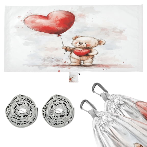 Wobogo Teddy Bear Holding A Balloon Camping Hammocks 330 lb Capacity with Tree Straps and Hanging Pockets for Outside Hiking Beach Backpack Travel