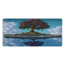 Wobogo Terraria Style Tree Gaming Mouse Pad Non-slip Leather Desk Mat Water Resist Keyboard Pad for Gamer Office 16.5×35.4in