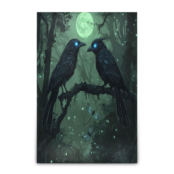 Wobogo The Midnight Crow Soft Cozy Fluffy Double Sided Blankets for Couch Sofa Chair Bed Camping Picnic Travel Lightweight Bed 6090inch