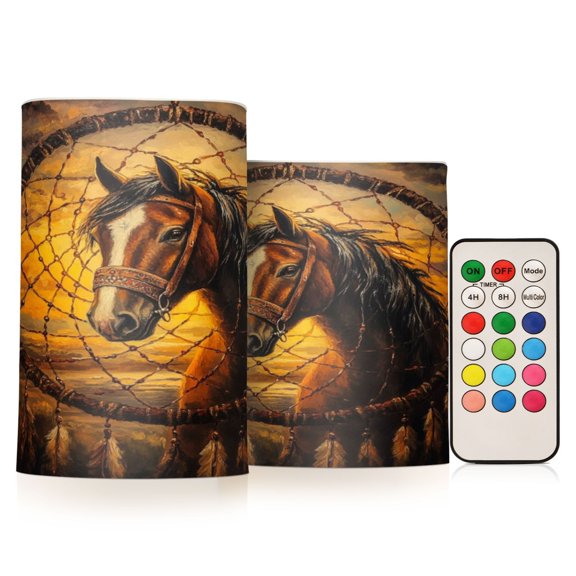 Wobogo The Sunset Stallion Combo Flameless Flickering Candle Light with Remote Control and Timer for Romantic Atmosphere