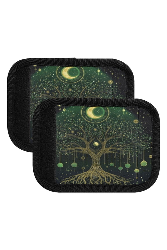 The World Tree Luggage Handle Wrap 2Pcs Suitcase Identifier Travel Accessories Affordable Durable Concealed Tag For Airport Leaf