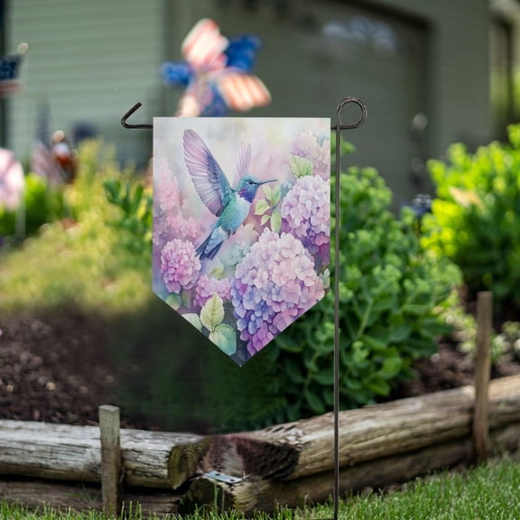 Wobogo Triangle Garden Flag Colorful Pretty Bird 12x18.5 in Large Yard Flag Durable Fade Resistant Outdoor Decor