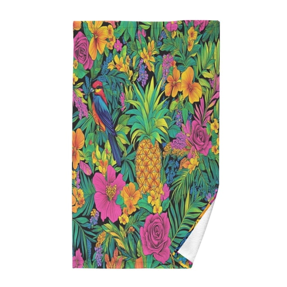 Wobogo Tropical Pineapple Face Towel Soft Breathable Cotton Towel Set for Bathroom Kitchen Hotel Spa Gift Decor