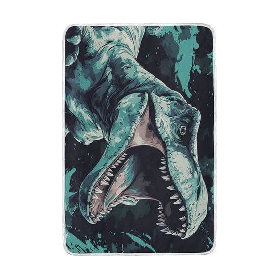 Wobogo Tyrannosaurus Rex Flannel Fleece Bed Blanket as Bedspread Coverlet Sofa Blankets (90x60in) Soft Lightweight Warm and Cozy