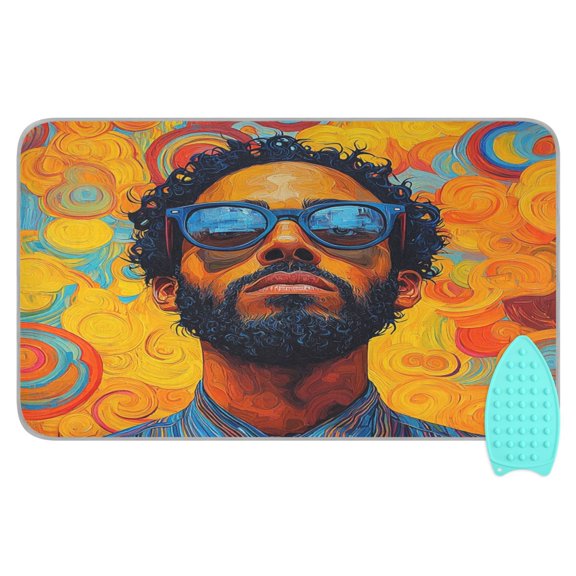 Wobogo Uncle Art Curly Ironing Mat Blanket Quilted Washer Dryer Heat Resistant Pad Foldable for Easy Storage