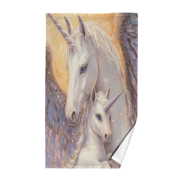 Wobogo Unicorn Family Face Towel Soft Breathable Cotton Towel Set for Bathroom Kitchen Hotel Spa Gift Decor