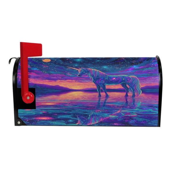 Wobogo Unicorn Horse Mailbox Cover Magnetic for Garden Yard Home Decor Standard Size 25.4×20.78in