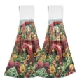 thumbnail image 1 of Wobogo Vegetable Truck Hand Towel Set of 2 Absorbent for Kitchen and Bathroom With Velcro Hanging Loop 18.2×14in, 1 of 7