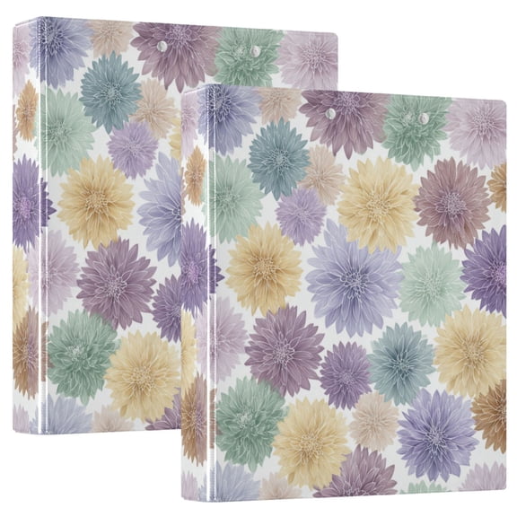 Wobogo Vibrant Floral File Folders Extra Large Capacity to Hold 200 Sheets of Documents Hard Shell Ring Binder for School Home Office